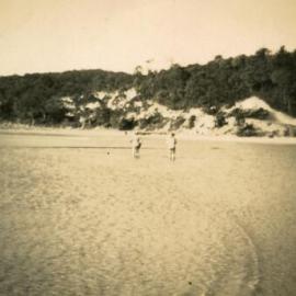 Beachgoers, Noosa Main Beach, Noosa Heads, 26 July  1949