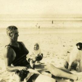 Charlie and Betty Freeman, Noosa Main Beach, Noosa Heads ca 1927