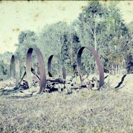 Burned out timber jinker