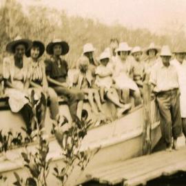 Boating party aboard 'Miss Laguna II', Noosa River, ca 1949