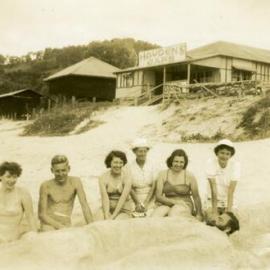 Emma, Kevin Freeman and Friends, Noosa Main Beach, Noosa Heads, September 1950