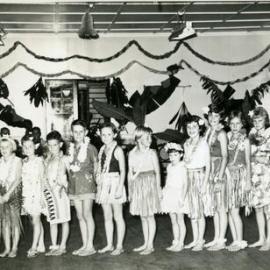 Children in Hawaiian dress-ups, Noosa Heads, 1963-64