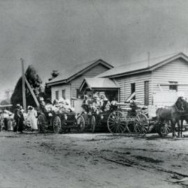 Horse and buggies, Cooroy Train Station, Cooroy