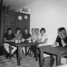Diners, Gallery Bistro, Opening of Noosa River Shopping Centre, cnr Thomas Street & Gympie Terrace, Noosaville, August 1970