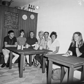 Diners, Gallery Bistro, Opening of Noosa River Shopping Centre, cnr Thomas Street & Gympie Terrace, Noosaville, August 1970
