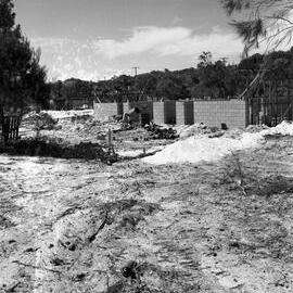 The Banksias, Service Station and Caravan Park, under construction, cnr Noosa Drive and Sunshine Beach Road, Noosa Junction, 1970