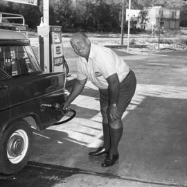 Ron Sadler, Owner, The Banksias, Service Station and Caravan Park, cnr Noosa Drive and Sunshine Beach Road, Noosa Junction, 1970