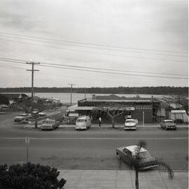 Bank of New South Wales under construction, elevated view, cnr Poinciana Avenue & Memorial Avenue, Tewantin, 1970