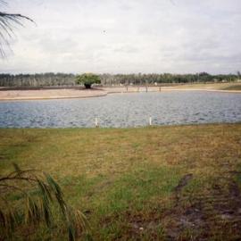 Cleared house lots on water canal, Noosa Waters, Noosaville, 1990s