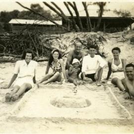 Beachgoers, Noosa Main Beach, Noosa Heads, 1947