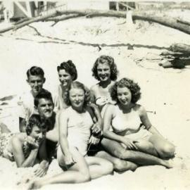 Beachgoers, Noosa Main Beach, Noosa Heads, 1948
