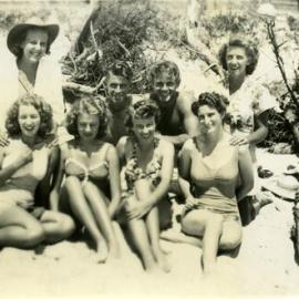 Beachgoers, Noosa Main Beach, Noosa Heads, 1948