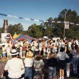 Competitor and crowd, The King of the Mountain, Pomona, 1980s