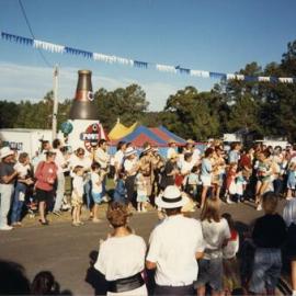 Competitor and crowd, The King of the Mountain, Pomona, 1980s