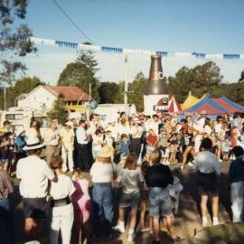 Competitor and crowd, The King of the Mountain, Pomona, 1980s