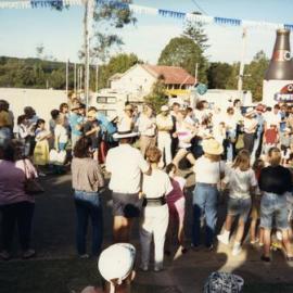 Competitor and crowd, The King of the Mountain, Pomona, 1980s