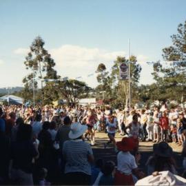 Competitors and crowd, The King of the Mountain, Pomona, 1980s