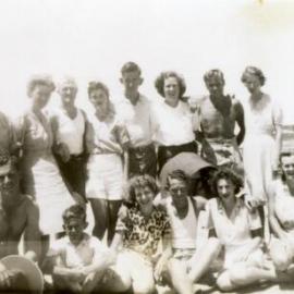 Beachgoers, ca 1950s