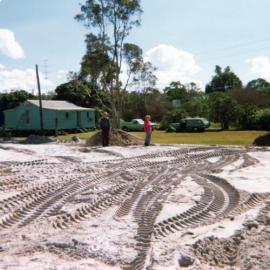 Beulah and Ernie Stanfield,  inspecting earthworks for new home, 'Lynnfield', 135 Lake Weyba Drive, Noosaville, early  1980s
