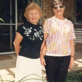 Beulah Stanfield and Pam Grice (l-r), 'Lynnfield', 135 Lake Weyba Drive, Noosaville, 1988