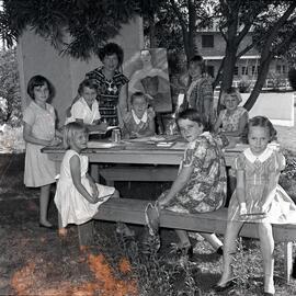 Children's art class with Emma Freeman, 1970