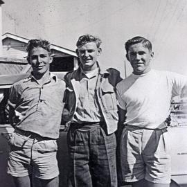 Best Mates, Jim Lowe, Rod Hayter and Fred Canfield (l-r), Tewantin, 1950s