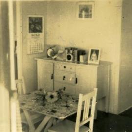 Dining room, 'Pinevale', Bayview Road, Noosa Heads, April 1955