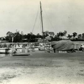 Cargo being loaded and unloaded, wharf, Tewantin