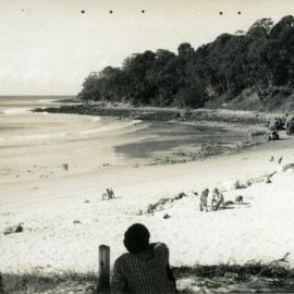 Construction, rock sea wall, Noosa Main Beach, Noosa Heads, 2 May 1969
