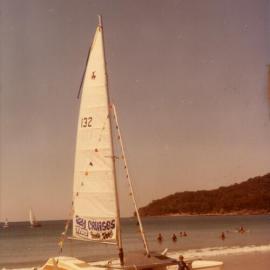 Cairon (surname unknown) and 'Seawind', Noosa Main Beach, Noosa Heads, 3 September 1980