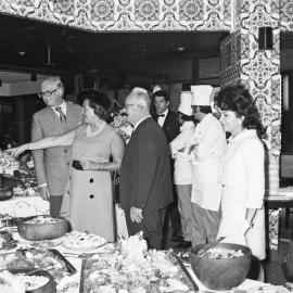 Duke and Duchess of Bedford and Lady Fairfax, Surfair International Hotel, Marcoola, October 1971