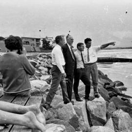 David Low with Neil Macdonald and others, Noosa Main Beach, Noosa Heads, 5 March 1971