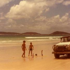 Boys on the beach, ca 1970