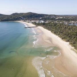 Drone view, Noosa Main Beach, Noosa Heads, 23 May 2018