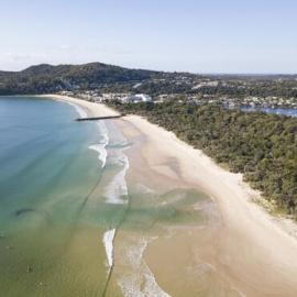 Drone view, Noosa Main Beach, Noosa Heads, 23 May 2018