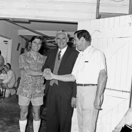 Eric McCarthy, David Low MLA (Member for Cooroora), Peter Sharpe, Tewantin-Noosa Sailing Clubhouse, Noosaville,  29 August 1971