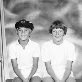 Dean Stjernqvist and Simon Peach, Cricket stars, Tewantin, December 1971