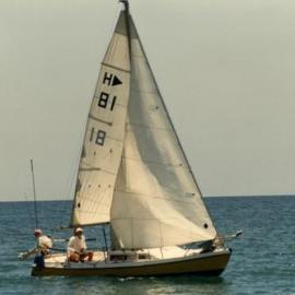 Sailing, Kevin Freeman, Laguna Bay, Noosa Heads, 8 December 1987