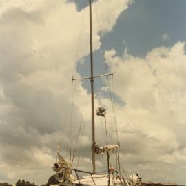 'Penguin' anchored, Noosa Woods, Noosa Heads, 9 December, 1987