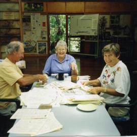 Tony Butt, Rosemarie Stewart and Sonia MacDonald, Newsletter mailout, Environment Centre, Wallace Park, Noosaville, ca 1994