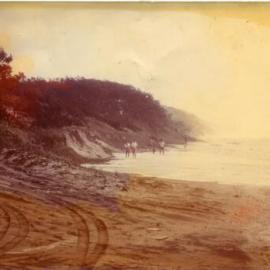 Beach access ramp, Teewah Beach, Noosa North Shore, ca 1972