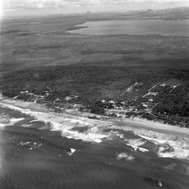 Aerial view, development, Teewah Beach, 3 August 1972