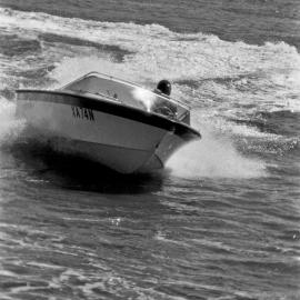 Power boat races, Festival of Waters, Noosa River, Tewantin, 27 August 1972