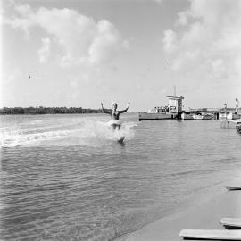 Michelle Hassam, water ballerina, waterskiing exhibition, Festival of Waters, Noosa River, Noosaville, 2 September 1972