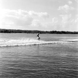 Michelle Hassam, water ballerina, waterskiing exhibition, Festival of Waters, Noosa River, Noosaville, 2 September 1972