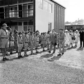Sir Colin Hannah inspecting  the Tewantin-Noosa Scouts Group, 3 September 1972